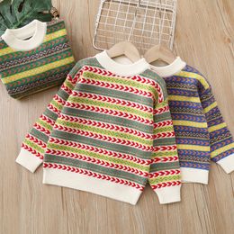 Boys Girls Sweaters Spring Autumn 3 To 8 Years Old Children Woollen Pullover Sweatshirts For Baby Knitting Clothes Kids Sweater