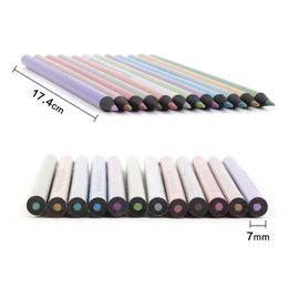 12 Colors Metallic Pencil Drawing Sketch Set Soft Wood Golden Color Pencil For School Student Stationery Art Supplies