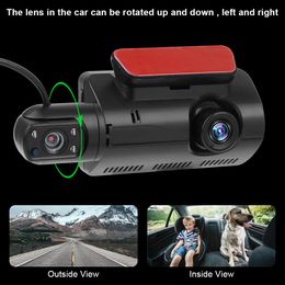 12V DVR Camera 12LED Rear View 2 Lens DashCam 1080P 3" Display 32G Card Reverse Dash Cam Driving Video Recorder 5inch Car Player