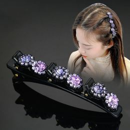 Women Hair Clips Side Bangs Fixer Double Bangs Hair Clips Flower Pearls Hairpins Sweet Hair Decorate Crystal Barrettes