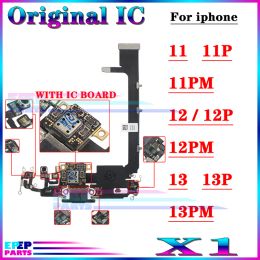 Original IC Usb Connector Charging Module Dock for Iphone 11 12 13 Pro Max 11PM 12PM 13PM Charger Flex Board Cable Repair Parts