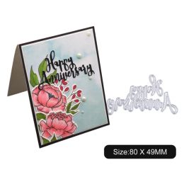 Happy Anniversary Metal Cutting Dies Stencil DIY Scrapbooking Album Stamp Paper