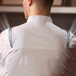 Chef Uniform Catering Waiter White Shirt Restaurant Kitchen Cook Jacket Bakery Waiter Clothes for Back Breathable Mesh Design