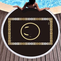 Microfiber round Beach Towel 3d Digital Printing round Beach Towel Tassel Mat Towel Cloth