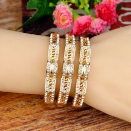 Sunspicems Gold Color Algeria Women Bangle Cuff Bracelet Bride Wedding Jewlery Crystal Arab Bridge Bracelet Side Open Style