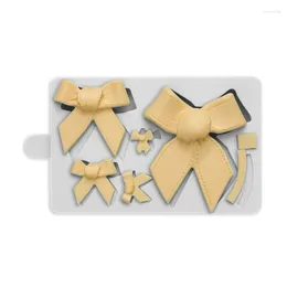 Baking Moulds H55A Silicone Molds DIY Handmade Bowknots Making Supplies Cute Bow-knot Cake Decorating Family Candle Flexible