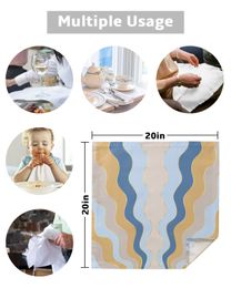 Gradient Ripple Texture Table Napkins Set Dinner Handkerchief Towel Napkins Cloth for Wedding Party Banquet