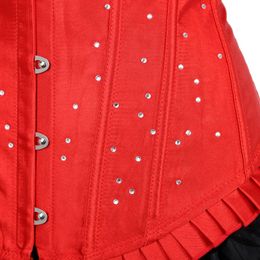 Overbust Corset Top For Women Victorian Rhinestones Sexy Lingerie Vintage Brocade Body Shaper Burlesque Lace Up Corselet Bustier