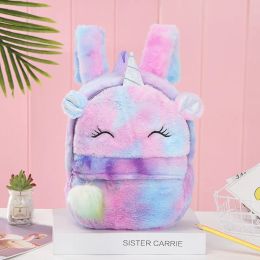 Animals New Women Plush Unicorn Backpacks Cute Fashion Fur Backpacks for Girls Travel Backpack Children Schoolbag Kids Gift Book Bag