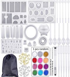 83Pcs Mold Tools Kit Resin Casting Molds For Crafts Silicone Epoxy Jewelry Necklace Pendant DIY9756912