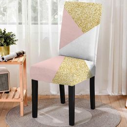 Chair Covers Geometric Print Dining Cover Spandex Elastic Slipcover Case Anti-dirty Kitchen Seat Stretch Protector