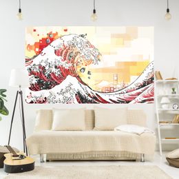 XxDeco Japan Tapestry The Great Wave Of Kanagawa Printed Wall Hanging Carpets Bedroom Or Home For Decoration