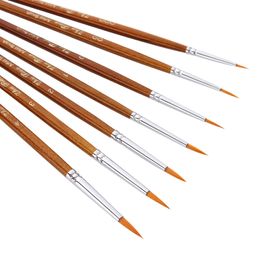 7pcs Small Detail Paint Brush Set Hobby Art Professional Thin Miniature Fine Paint Brushes for Watercolour Model Rock Painting