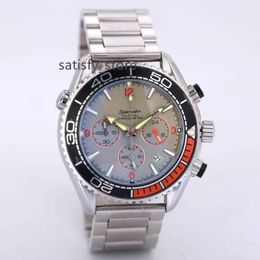 2023 Top Luxury Mens Multifunctional Timing Quartz Mechanical Watch 41mm Steel Band Blue Black Sapphire Watch Super Watch