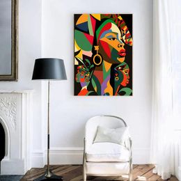 African Art Abstract Black Women Posters and Prints Canvas Painting Wall Art Picture for Modern Living Room Home Decor Mural