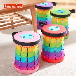 Children's Folding Stool Rainbow Portable Telescopic Seat Outdoor Leisure Fishing Train Queue Mini Mazar Ultra Light Beach Chair