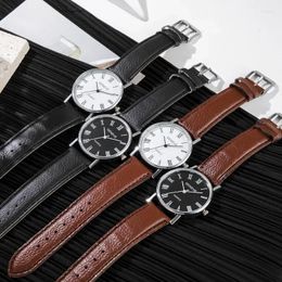 Wristwatches Fashion Creative Roman Scale Belt Watches For Men Casual Business Leather Band Watch Male Clock Wristwatch Montre Homme