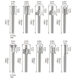 Woodworking Router Bit HSS Milling Cuuter for Dremel Rotary Tools DIY Wood Carbide Carving Engraving Trimming Drilling Carpentry