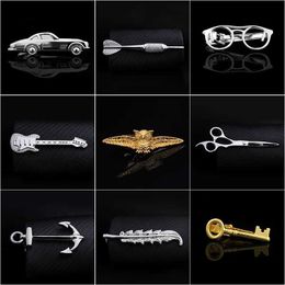 Tie Clips New mens copper tie clip bar collar pin clip wedding charm creative gift clip high-quality mens gifts Y240411