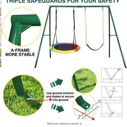 Outdoor Hammock Swing Chair Set Rope Swing Seesaw Suspended Swings Stand Garden Backyard Leisure Children's Balancelle Equipment