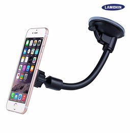 Long Arm Car Suction Cup Magnetic Windshield Dashboard Mount Holder For iPhone 7 Plus 6s Plus 5s 360 Degree Rotatable with Retail 1242253