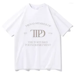 Women's T Shirts 2024 The Tortured Poets Department Harajuku Prints Men Cotton Tee Clothing Hip Hop Short Sleeve Vintage Street Trend Tops