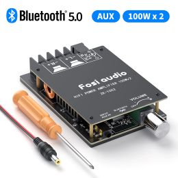 Amplifiers Fosi Audio Bluetooth 5.0 TPA3116D2 Digital Power Amplifier Board 100W Hifi Stereo AUX Audio Subwoofer Amplifier Mudule