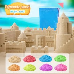 Dynamic Sand Magic Clay Beach Sand Coloured Space Sand Educational Toy Mould Tools Hydrophobic Anti Stress Toys for Children 240403