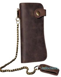 Men Leather Chain Wallet Card Holder Billfold Chequebook Trucker Biker Clutch1105921