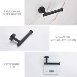 0PXA Toilet Paper Holders Matt Black Brass Knurling Towel Bar Rack Toilet Paper Holder Towel Rack Hook Toilet Brush Bathroom Hardware Accessories 240410