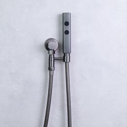 Bathroom Bidet Sprayer Set Brass Valve Black Chrome Grey 2 Functions High Pressure On/Off Body Cleaning Toilet Closet