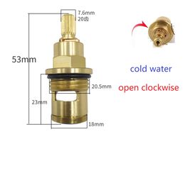 All-copper G1/2" Tooth Faucet Valve Core For Kohler Hot Cold Brass Spool Faucet Single Tooth Cartridge With Flange Ceramic Valve