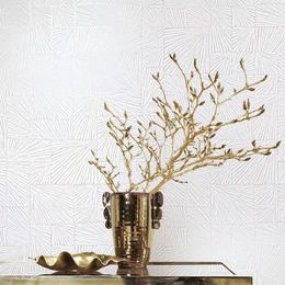 Wallpapers White Wallpaper Bedroom Gilded Geometric Image Living Room Study Thickened Non-woven Fabric