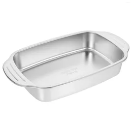 Plates Stainless Steel Bakeware Metal Tray Roasting Pan Griddle Plate Barbecue Pasta Fruit