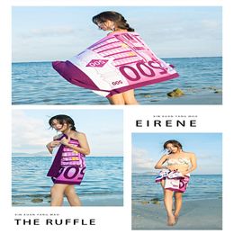 Microfiber Beach Towel with Euro Dollar Print Pattern Design,Quick Dry,Absorbent,Travel,Sport,Swim Pool Bath Towels,70x150cm