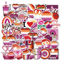 50pcs Gay Pride Stickers Rainbow Sticker for LGBTQ Lesbian Sticker Packs in Bisexual Stuff Colorful Decal for Laptop Case Helmet