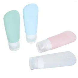 Storage Bottles 4 PCS Liquid Bottled Travel Containers Squeezable Silica Gel Cosmetics Sub