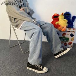 Men's Jeans Men Jeans Ins Baggy Fashion Straight Handsome Gentle BF Teens dents Couple Trouser Popular Streetwear Male Summer Casual Cozy L49