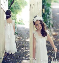 2019 Beautiful Kids Cute Girl039s Dress for Boho Wedding Cap Sleeves Pageant Dresses First Communion Dress Lace Flower Little G1801842