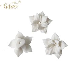 50pcs White Color Flat Bottom Porcelain Ceramic Flowers Material Handmade Jewelry DIY Earrings For Wedding Making Accessories 240410