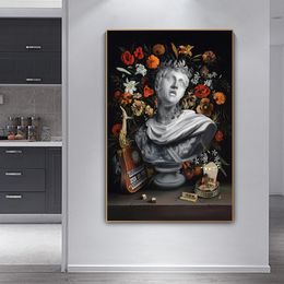 Europe Vintage Canvas Paintings Still Life Flowers Sculpture Shoes Nordic Art Poster and Prints Picture for Home Room Cuadros