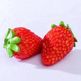 Decorative Figurines Fruit Decoration Toy Mini Strawberry Figurine Set For Desktop Baking Cake Po Prop Simulated Resin