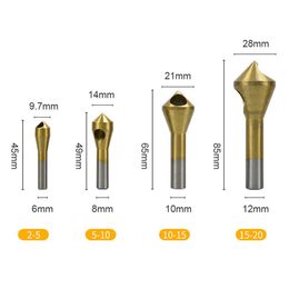 4pcs/set Countersink Cutter Chamfer Drill Bit Tool HHS Deburring Tool Metal Wood Drill Bits Set for Deburring / Reaming