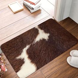 Carpets Fur Non-slip Doormat Kitchen Mat Cowhide Pattern Spotty Hallway Carpet Welcome Rug Bedroom Decor