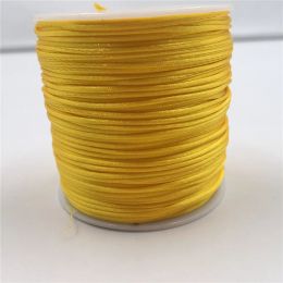 1MM 20/50meters/Roll Yellow Chinese Knot Cord Macrame Silk Strong Braided Satin Rope DIY Making Beading Thread Wire