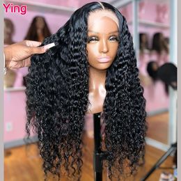 Ying Hair Copper Brown 13x6 Lace Front Wig Remy Human Hair 200% 13x4 Curly Wave Lace Front Wig PrePlucked 5x5 Lace Closure Wig