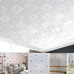 3D Stereo Wall Stickers Self-Adhesive Ceiling Decorative Panels Roof Foam Wallpaper Living Room Home Decor TV Background