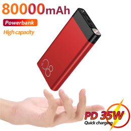 80000mAh High Capacity Power Bank Portable with LED Light HD Digital Display TCharger Travel Fast Charging PowerBank