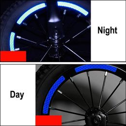 Bicycle Stickers Mtb Bike Wheel Spokes Reflective Sticker Tube Safe Warning Cycling Reflector Bike Moto Scooter Reflective Tapes