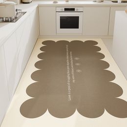 Modern Minimalist Balcony Floor Mat Stain and Oil Resistant Kitchen Rugs Home Pvc Leather Rug Large Area Thick Washable Carpet